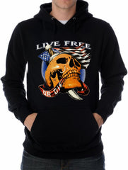 Biker Hoodies - Live Free Or Die Men's Biker Hoodie