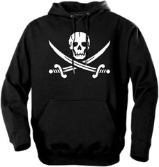 Biker Hoodies - Pirate Skull and Swords Adult Biker Hoodie