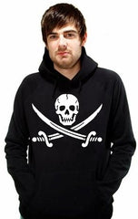 Hoodies - Pirate Skull and Swords Adult Biker Hoodie