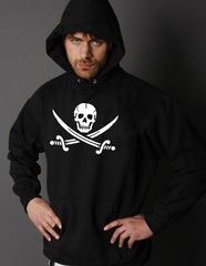 Biker Hoodies - Pirate Skull and Swords Biker Hoodie