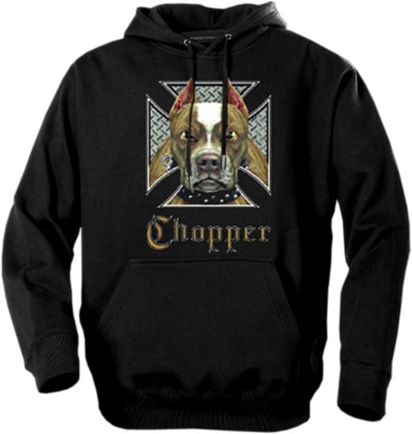 Biker Hoodies - "Pit Bull Chopper" Biker Hoodie