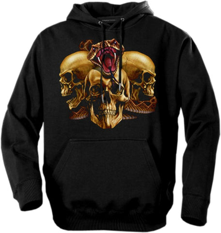 Biker Hoodies - "Slither Skulls" Biker Hoodie