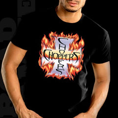 Biker Shirts - "Chopper in Flames" Biker Shirt