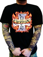 Biker Shirts - "Chopper in Flames" Biker Shirt