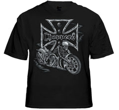 Biker Shirts - "Chopper Skeleton Bike" Biker Shirt