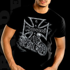 Biker Shirts - "Chopper Skeleton Bike" Biker Shirt