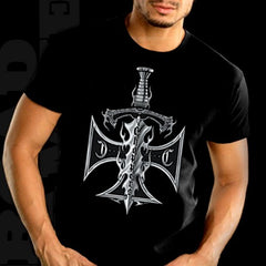 Biker Shirts - "Chopper Sword & Cross" Biker Shirt