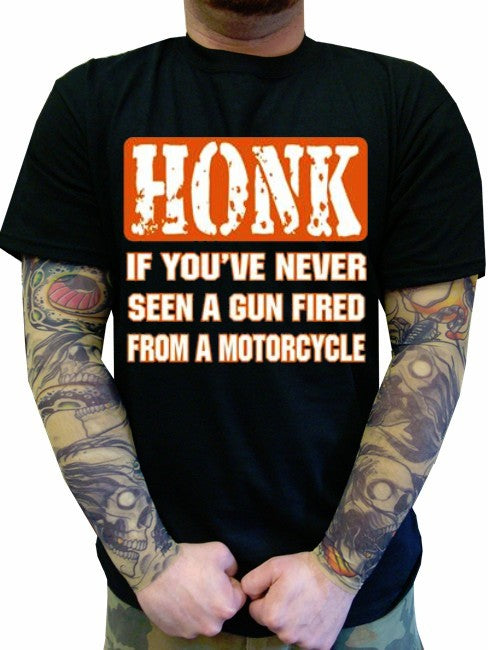 Biker Shirts - "Gun Fired From a Motorcycle" Biker Shirt