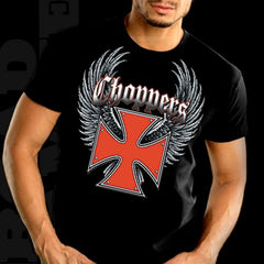 Biker Shirts - "Winged Chopper Cross" Biker Shirt