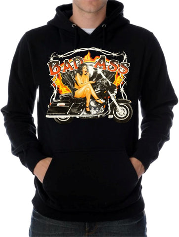 Biker SweatShirts - "Bad Ass Biker Babe" Biker Hoodie