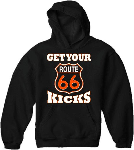 "Get Your Kicks Route 66" Biker Hoodie