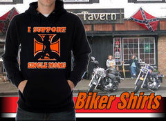 "I Support Single Moms" Biker Hoodie