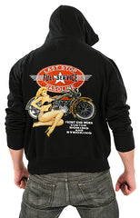 Biker SweatShirts - "Last Stop Full Service " Biker Hoodie Back