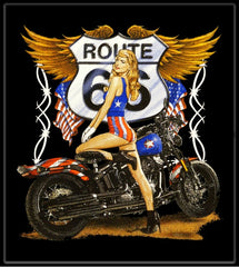 "Route 66 Pin Up" Biker Hoodie