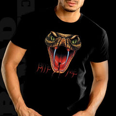 Biker T-Shirts - "Bite Me Fangs" Biker Shirt Man