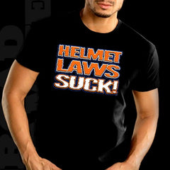 Biker T-Shirts - "Helmet Laws Suck" Biker Shirt Man