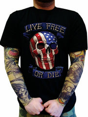 Biker T-Shirts - "Live Free or Die American Biker"