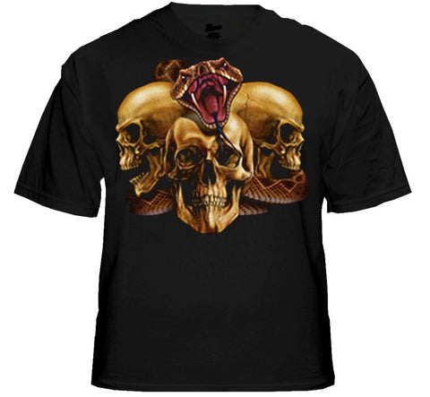 Biker T-Shirts - "Slither Skulls" Biker Shirt