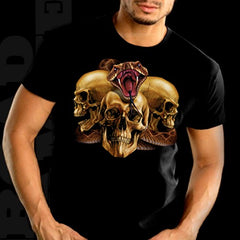 Biker T-Shirts - "Slither Skulls" Biker Shirt Men's