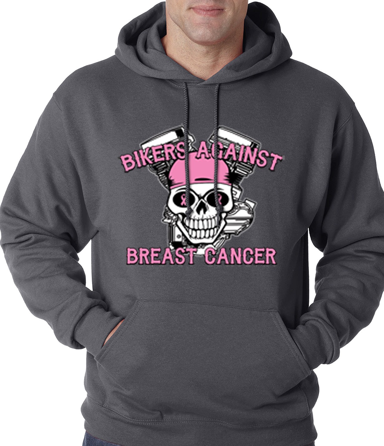 Bikers Against Breast Cancer Hoodie charcoal