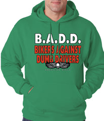 Bikers Against Dumb Drivers Hoodie Kelly Green