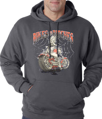 Charcoal Grey Bikes and B*tches Biker Adult Hoodie