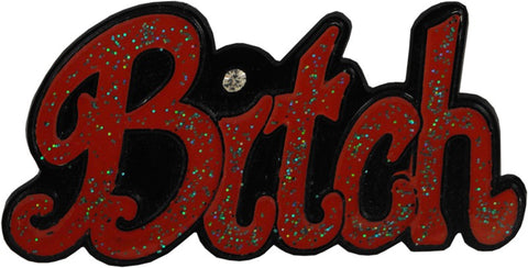 Bitch Glitter Rhinestone Belt Buckle With FREE Leather Belt