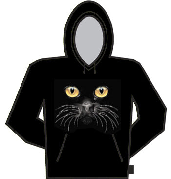 Black Cat Face Hoodie