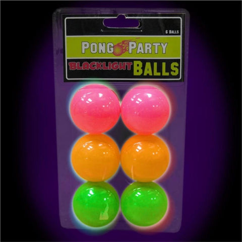 Black Light Reactive Neon Beer Pong Balls (6 Pack)