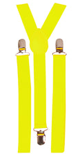 Black Light Reactive Neon Suspenders Yellow