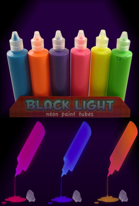 Black Light UV Reactive Neon Paint (Set of 6 Paints)