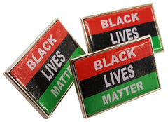 Black Lives Matter African American Flag Epoxy Coated Lapel Pin (Set of 3)