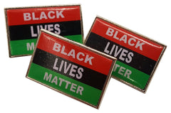 Black Lives Matter African American Flag Epoxy Coated Lapel Pin (Set of 3)