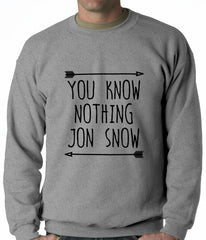 (Black Print) You Know Nothing Jon Snow Adult Crewneck