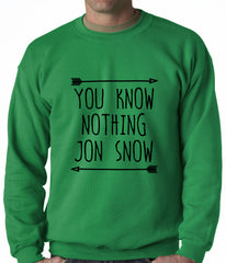 (Black Print) You Know Nothing Jon Snow Adult Crewneck