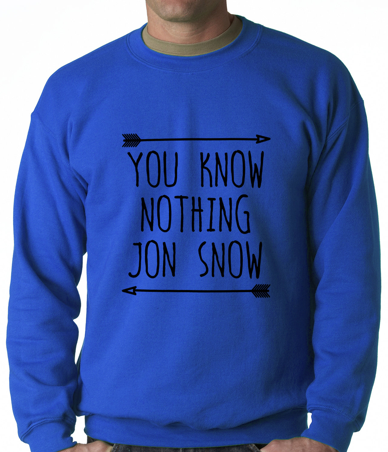 (Black Print) You Know Nothing Jon Snow Adult Crewneck