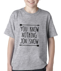 (Black Print) You Know Nothing Jon Snow Kids T-shirt