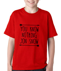 You Know Nothing Jon Snow Kids T-shirt Red