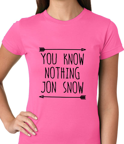 (Black Print) You Know Nothing Jon Snow Ladies T-shirt