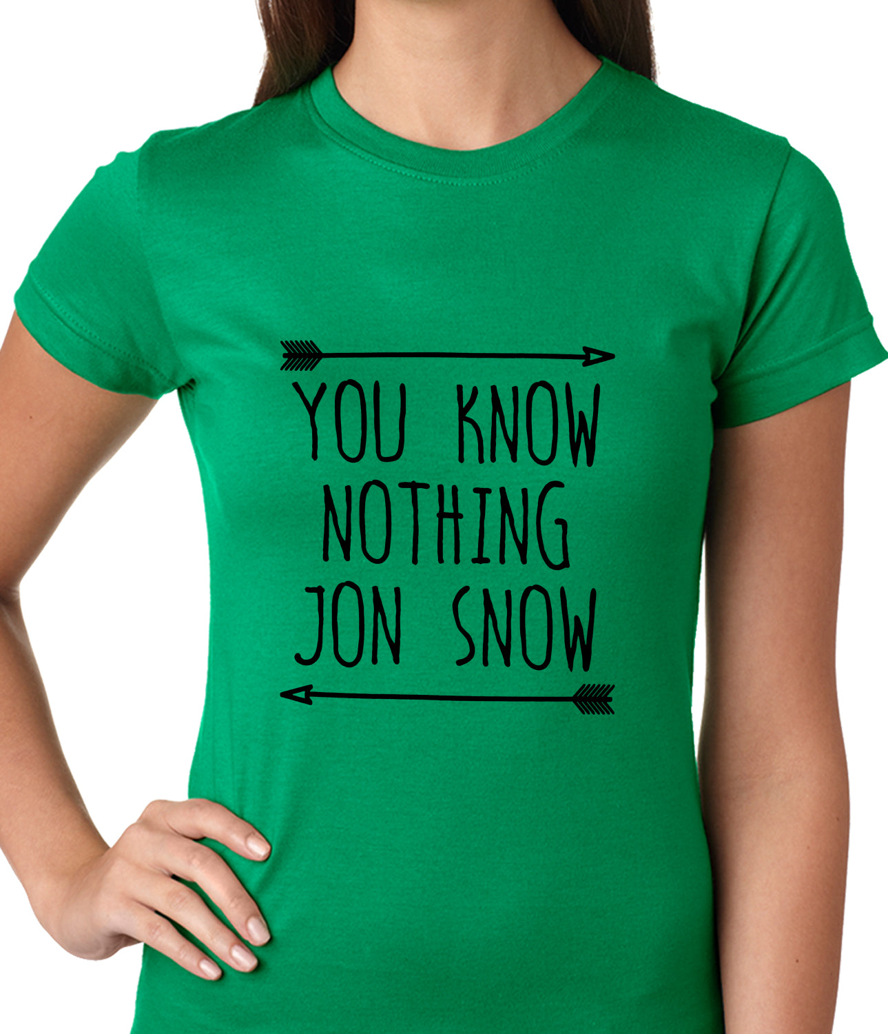 (Black Print) You Know Nothing Jon Snow Ladies T-shirt