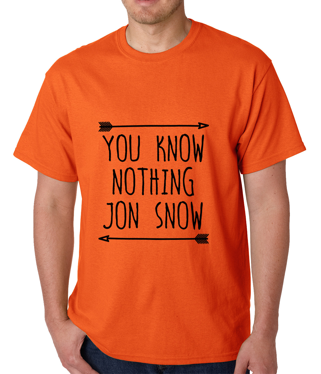 You Know Nothing Jon Snow Mens T-shirt Orange