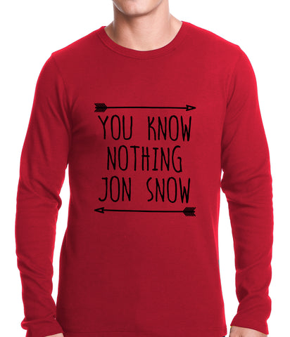 (Black Print) You Know Nothing Jon Snow Thermal Shirt