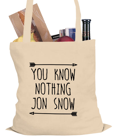 (Black Print) You Know Nothing Jon Snow Tote Bag