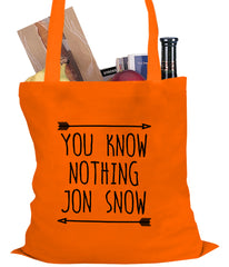 (Black Print) You Know Nothing Jon Snow Tote Bag