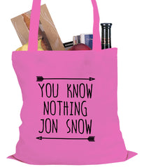 (Black Print) You Know Nothing Jon Snow Tote Bag