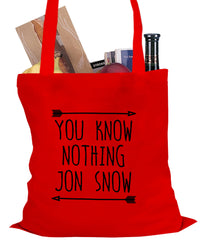 (Black Print) You Know Nothing Jon Snow Tote Bag