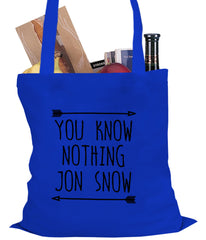 (Black Print) You Know Nothing Jon Snow Tote Bag