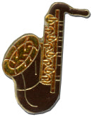 Black Saxophone Lapel Pin