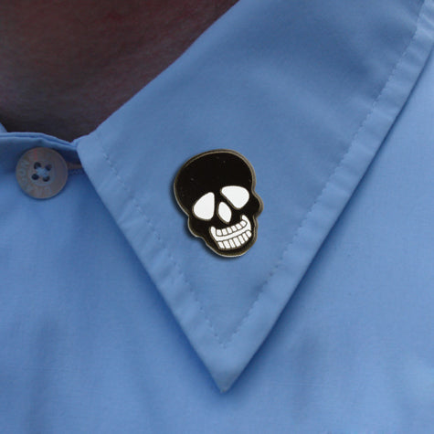 Black Skull Lapel Pin