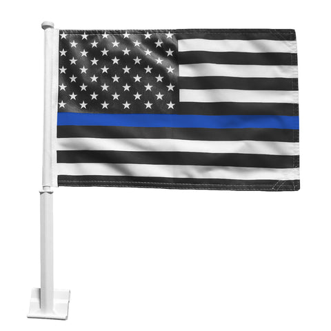 Blue Line American Flag Car Window Flags